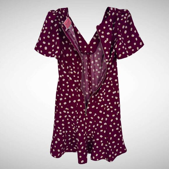 Kate Spade Mallow Crepe Polka Dot Swing Mini Dress Size 00 Romantic Whimsigoth - Picture 11 of 13